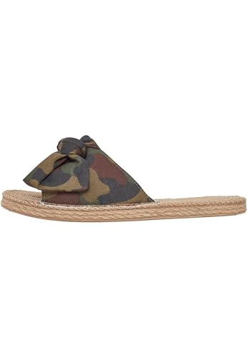 Urban Classics Damen Canvas Mules Pantoletten, woodcamo von Urban Classics