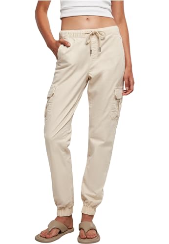 Urban Classics Damen TB3626-Ladies High Waist Cargo Jogging Pants Hose, whitesand, XS von Urban Classics