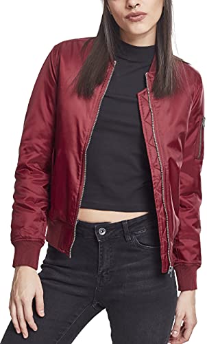 Urban Classics Damen Ladies Basic Jacket Bomberjacke, Burgundy, XS EU von Urban Classics