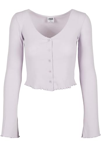 Urban Classics Damen TB4533-Ladies Cropped Rib Cardigan Sweatshirt, softlilac, 5XL von Urban Classics