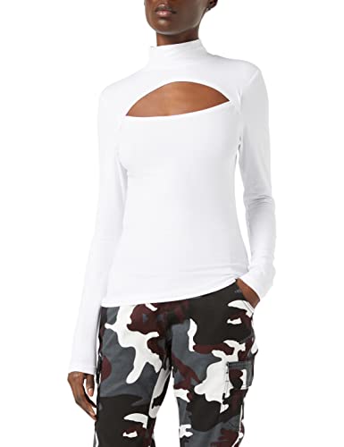 Urban Classics Damen TB4513-Ladies Cut-Out Turtleneck Longsleeve T-Shirt, White, 3XL von Urban Classics