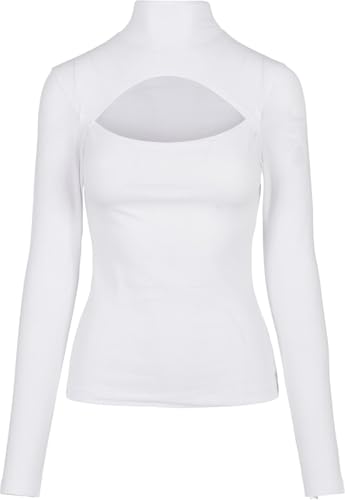 Urban Classics Damen Ladies Cut-out Turtleneck Longsleeve T Shirt, Weiß, XL EU von Urban Classics