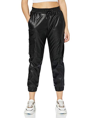 Urban Classics Damen TB3983-Ladies Faux Leather Cargo Pants Hose, Black, XXL von Urban Classics