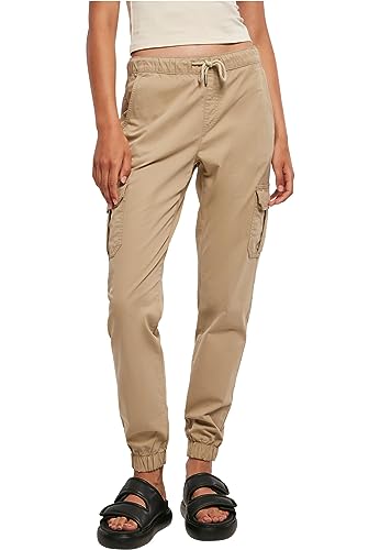 Urban Classics Damen TB3626-Ladies High Waist Cargo Jogging Pants Hose, unionbeige, S von Urban Classics