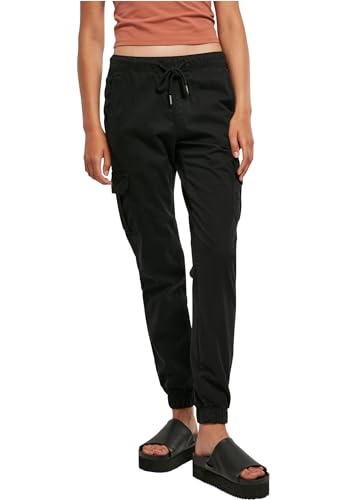 Urban Classics Damen TB3626-Ladies High Waist Cargo Jogging Pants Hose, Black, XXL von Urban Classics