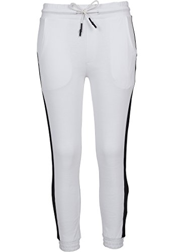 Urban Classics Damen Ladies Interlock Joggpants Sporthose, Weiß (White/Black 01248), 36 (Herstellergröße: S) von Urban Classics