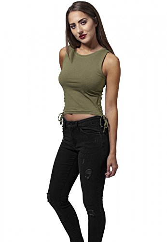 Urban Classics Damen TB1494-Ladies Lace Up Cropped Top, Grün (Olive 176), X-Large von Urban Classics