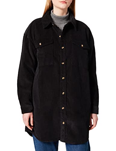 Urban Classics Damen TB4544-Ladies Long Corduroy Overshirt Hemd, Black, XS von Urban Classics