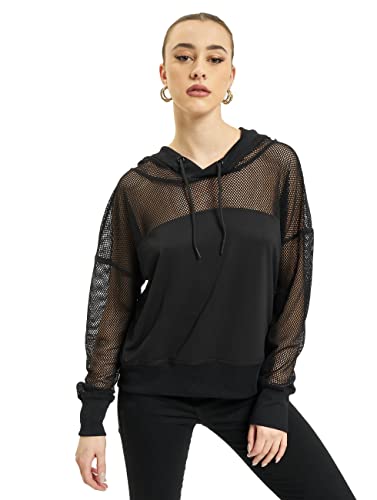 Urban Classics Damen TB2027-Ladies Mesh Hoody Kapuzenpullover, Schwarz (Black 00007), X-Large (Herstellergröße: XL) von Urban Classics