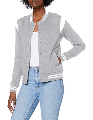 Urban Classics Damen Ladies Organic Inset College Sweat Jacket Jacken, Grey/White, L EU von Urban Classics