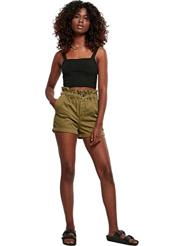 Urban Classics Damen TB4798-Ladies Paperbag Klassische Shorts, Khaki, 27 von Urban Classics