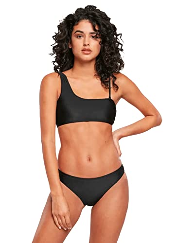 Urban Classics Damen TB4383-Ladies Recycled Asymmetric Tank Top Bikini, Black, S von Urban Classics