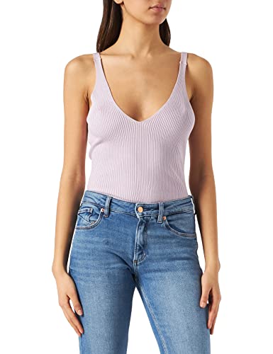 Urban Classics Damen Ladies Rib Knit Top T-Shirt, softlilac, 3XL von Urban Classics