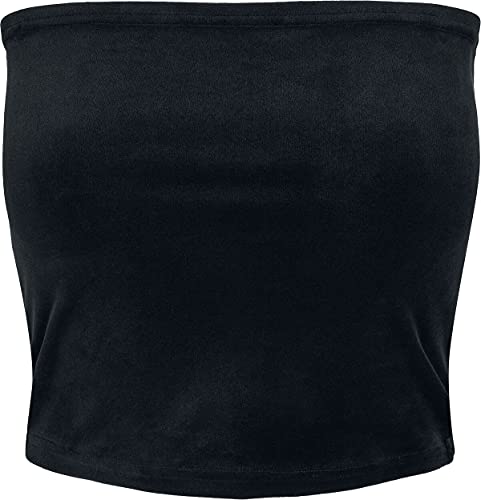 Urban Classics Damen TB4522-Ladies Short Velvet Tube Top T-Shirt, Black, XXL von Urban Classics