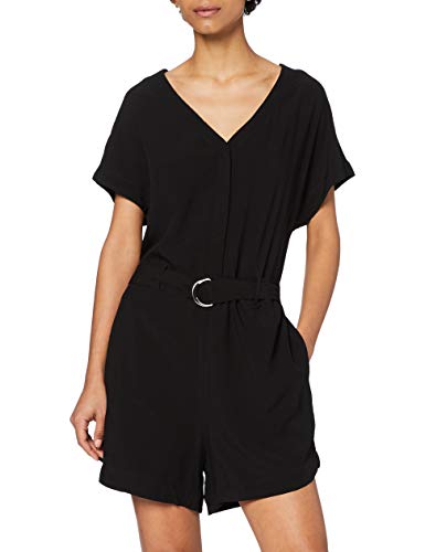 Urban Classics Damen Ladies Short Viscose Belt Jumpsuit T-Shirt, black, XL von Urban Classics