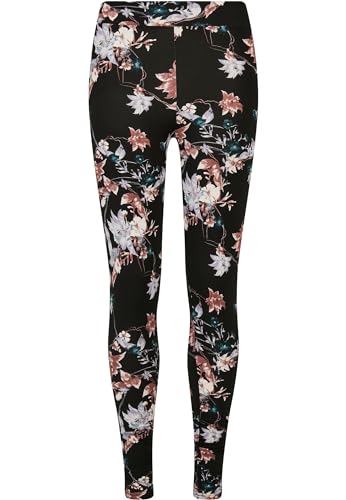 Urban Classics Damen Ladies Soft AOP Leggings, blacksoftflower, XXL von Urban Classics