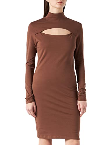 Urban Classics Damen Ladies Stretch Jersey Cut-Out Turtleneck Dress Kleid, bark, M von Urban Classics