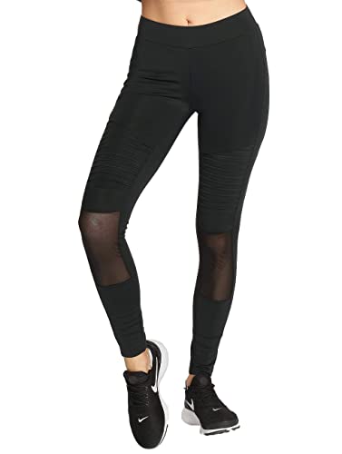 Urban Classics Damen Ladies Tech Mesh Biker Leggings, Schwarz (Black 00007), 34 (Herstellergröße: XS) von Urban Classics