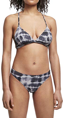 Urban Classics Damen TB4385-Ladies Tie Dye Triangle Back Bikini, Black/White, S von Urban Classics