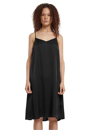 Urban Classics Damen Nachthemd Ladies Viscose Satin Slip Dress, Slip Dress für Frauen, ärmellos, black, XL von Urban Classics