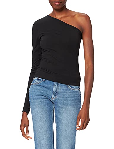 Urban Classics Damen Bovendeel dames asymmetrische longsleeve T Shirt, Schwarz (Black 00007), XL EU von Urban Classics