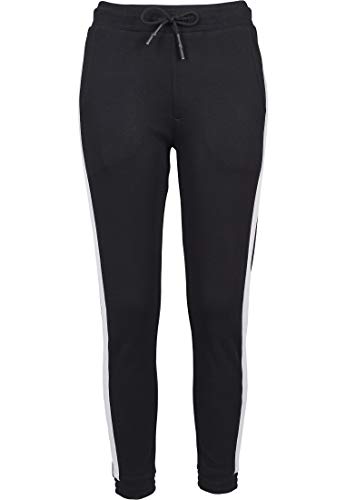 Urban Classics Damen Interlock Joggpants voor dames Sporthose, Schwarz (Black/White 00826), S EU von Urban Classics