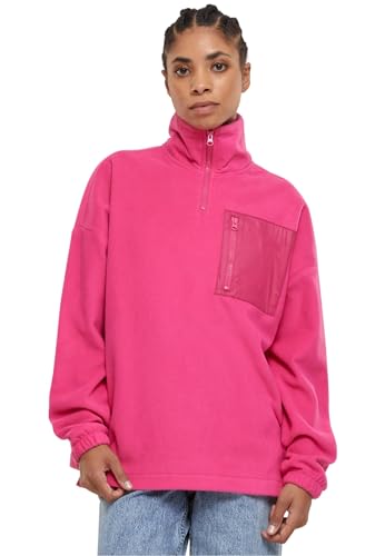 Urban Classics Damen TB6086-Ladies Polar Fleece Troyer Sweatshirt, hibiskuspink, XS von Urban Classics