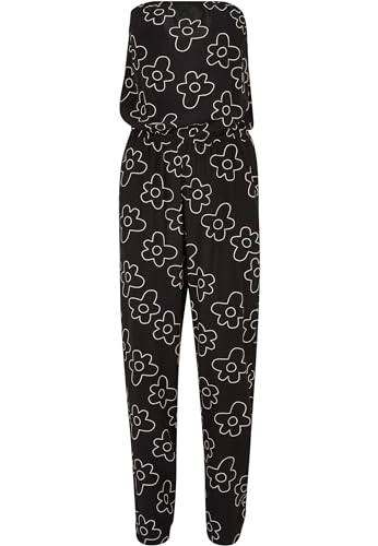 Urban Classics Damen TB1955-Ladies Viscose Bandeau Jumpsuit T-Shirt, blackflower, 5XL von Urban Classics