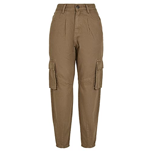 Urban Classics Damen TB4361-Ladies Ballon Fit Cargo Twill Pants Freizeithose, Khaki, 30 von Urban Classics