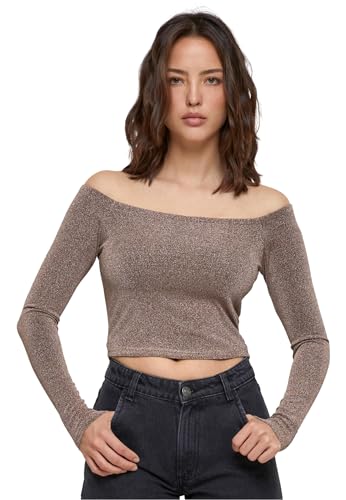 Urban Classics Damen TB6125-Ladies Off Shoulder Glitter Longsleeve T-Shirt, Gold, L Urban Classics Damen TB6125-Ladies Off Shoulder Glitter Longsleeve T-Shirt, Gold, L von Urban Classics