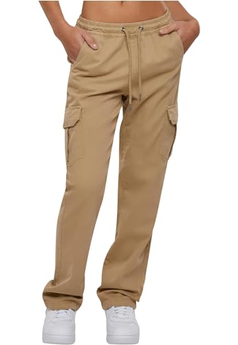 Urban Classics Damen TB6158-Ladies High Waist Twill Cargo Pants Hose, unionbeige, S von Urban Classics