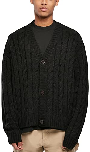 Urban Classics Herren Boxy Cardigan Sweatshirts, black, 5XL von Urban Classics