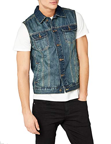 Urban Classics Herren Denim Vest Weste, Lightblue, L EU von Urban Classics