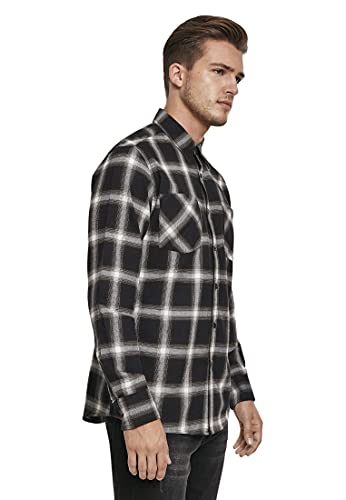 Urban Classics Herren Hemd Checked Flanell Shirt 6 Freizeithemd, Multicolour (Black/White 00826), M von Urban Classics