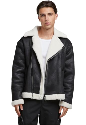 Urban Classics Herren Tb7048-shearling Biker Jacket Winterjacken, Black/whitesand, XL EU Urban Classics Herren Tb7048-shearling Biker Jacket Winterjacken, Black/whitesand, XL EU von Urban Classics
