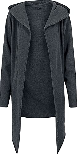 Urban Classics Herren Long Hooded Open Edge Cardigan Strickjacke, charcoal, XXL von Urban Classics