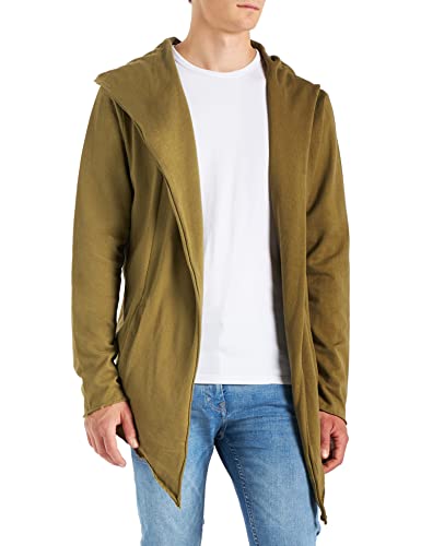 Urban Classics Herren Long Hooded Open Edge Cardigan Strickjacke, tiniolive, S von Urban Classics