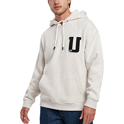 Urban Classics Herren TB3810-Oversized Frottee Patch Hoody Kapuzenpullover, lightgrey, XL von Urban Classics