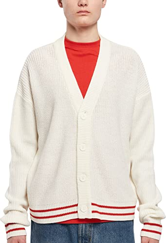 Urban Classics Herren Sporty Boxy Cardigan Sweater, whitesand, S von Urban Classics