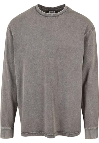 Urban Classics Herren TB6234-Heavy Boxy Acid Wash Longsleeve T-Shirt, Asphalt, XXL von Urban Classics