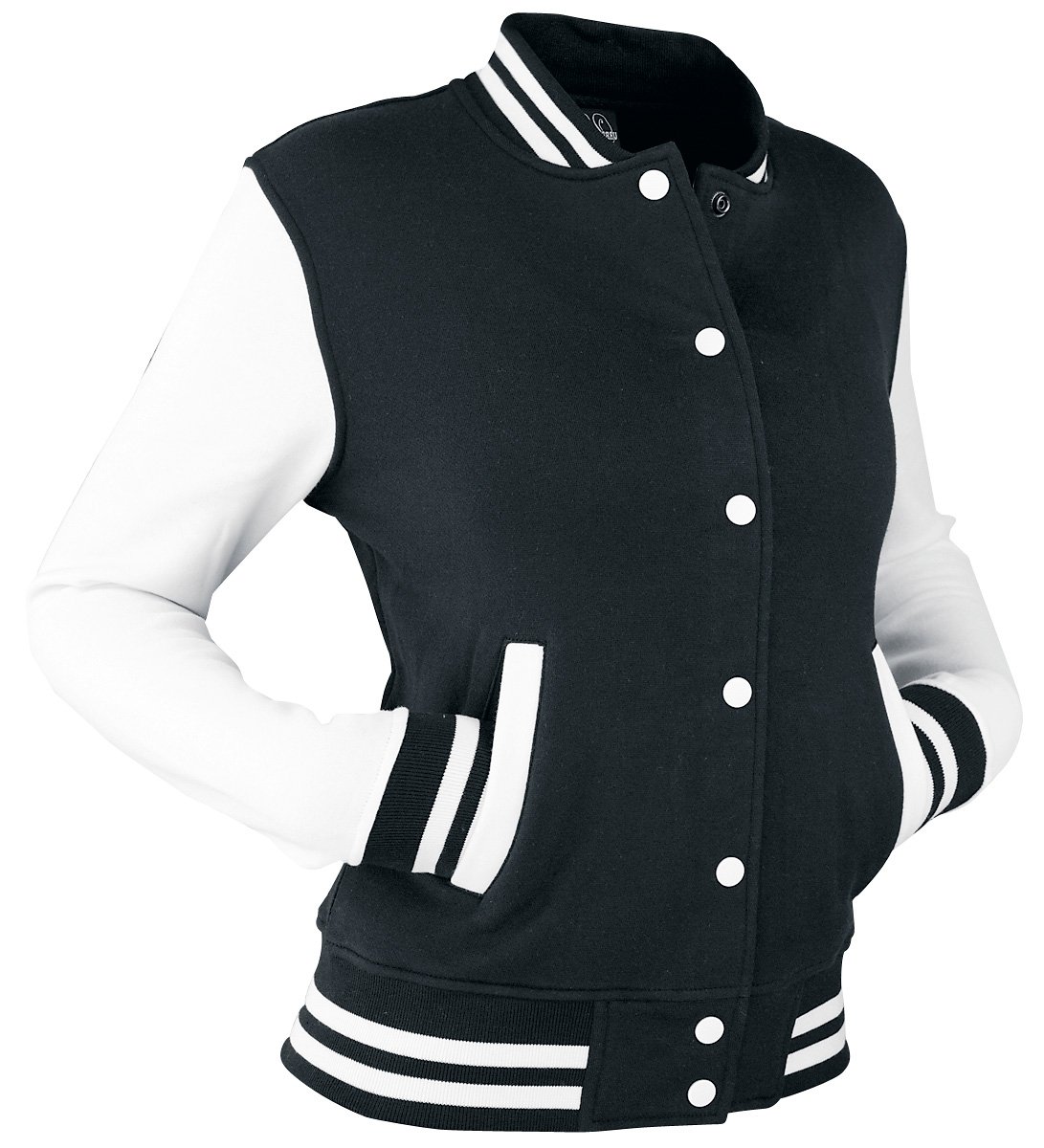 Urban Classics - Rockabilly Collegejacke - 2-Tone College - XS bis 5XL - für Damen - Größe 3XL - schwarz/weiß von Urban Classics