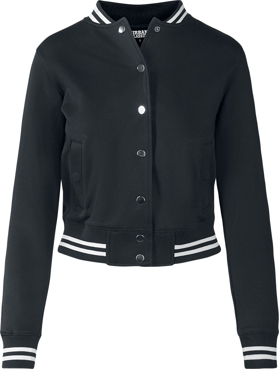 Urban Classics - Rockabilly Collegejacke - Ladies College Sweat Jacket - XS bis 5XL - für Damen - Größe 3XL - schwarz/weiß von Urban Classics