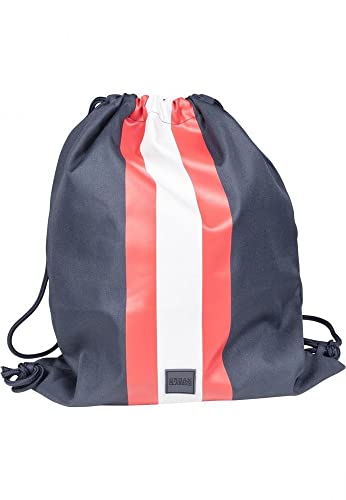 Urban Classics Striped Gym Bag Turnbeutel 42 cm, Navy/Fire Red/White von Urban Classics