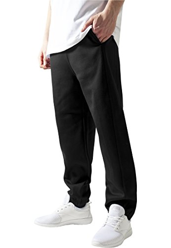 Urban Classics Herren Jogginghose Kordelzug Jogger Sporthose mit elastischem Bund Trainingshose mit elastischem Reißverschluss an, Schwarz, XXL von Urban Classics