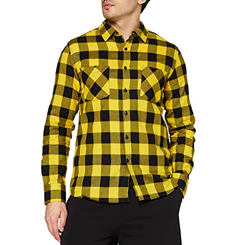 Urban Classics TB297 Checked Regular Fit Herren Freizeit Hemd,Mehrfarbig (blk/honey), XXXXX-Large von Urban Classics