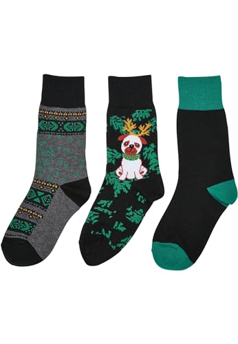 Urban Classics Unisex UCK3163-Christmas Dog Kids 3-Pack Socks, Multicolor, 31-34 von Urban Classics