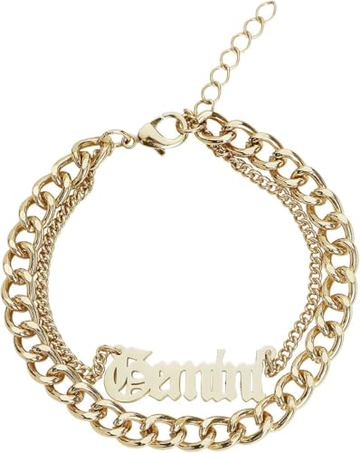 Urban Classics Unisex Fußkettchen Zodiac Golden Anklet, Farbe gemini, Größe L/XL von Urban Classics