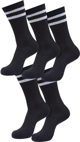 Urban Classics Unisex Socken Double Stripe Socks 5-Pack, 5er Pack Unisex Socken, gestreift, Regular Fit, erhältlich black/white, 43-46 von Urban Classics