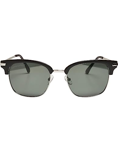 Urban Classics Unisex Sonnenbrille mit Kette und verstellbaren Nasenpads, Sunglasses Crete With Chain Sonnenbrille, Black/Green, one size von Urban Classics