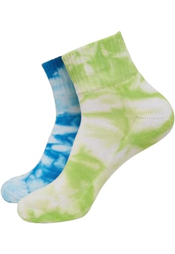 Urban Classics Unisex TB3304-Tie Dye Short 2-Pack Socken, Green/Blue, 47-50 von Urban Classics